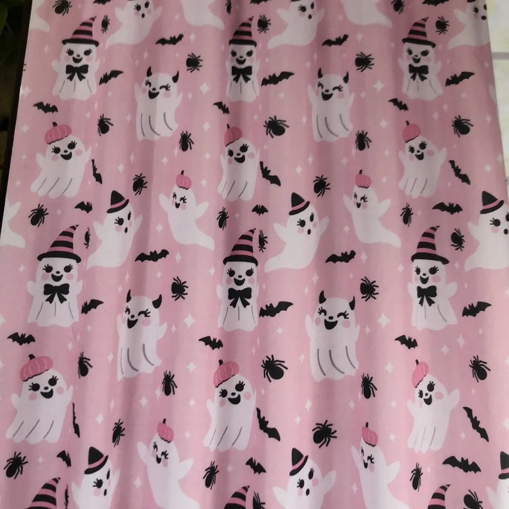 Pink Novelty HALLOWEEN Shower Curtain Set